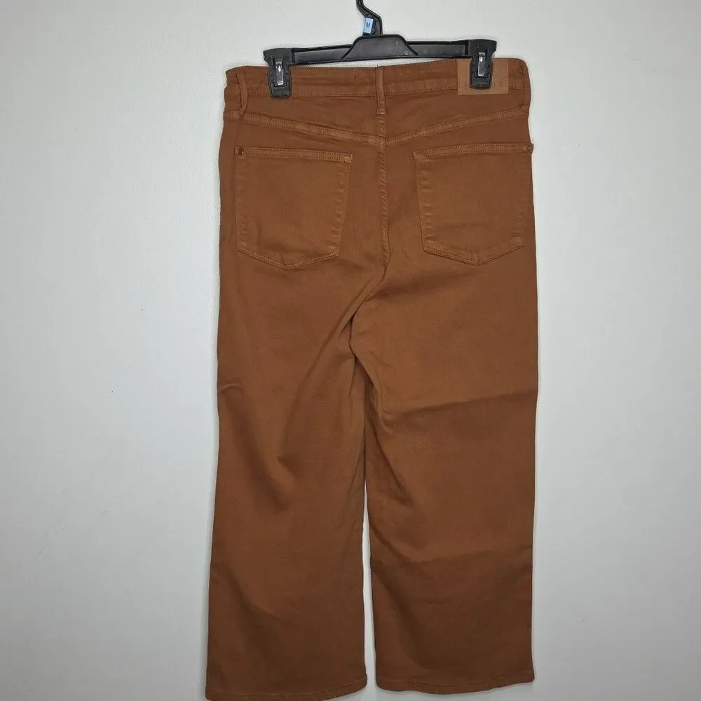 Judy Blue JB88805  Wide Leg  Jeans Women's 13/31 Brown Garment Dyed Cropped
